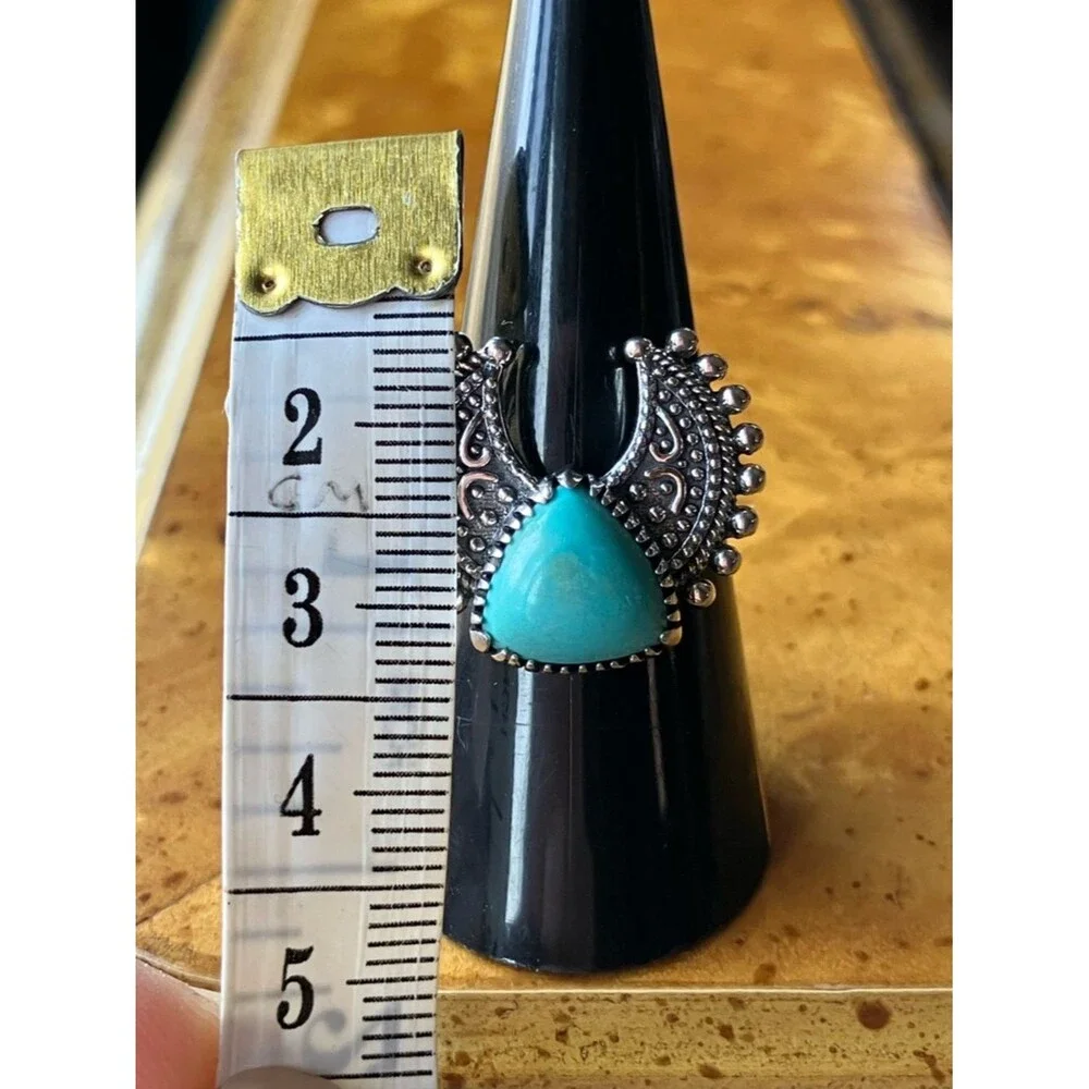 Royston Turquoise Sterling Silver Ring Size 8
